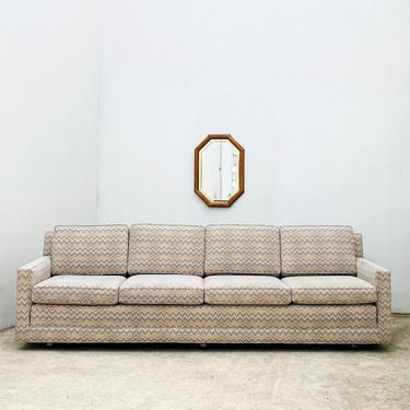 Long Low MCM Chevron Pattern Couch
