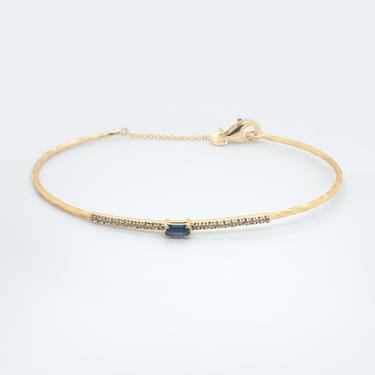 Blue Sapphire and Diamond Cuff Bracelet