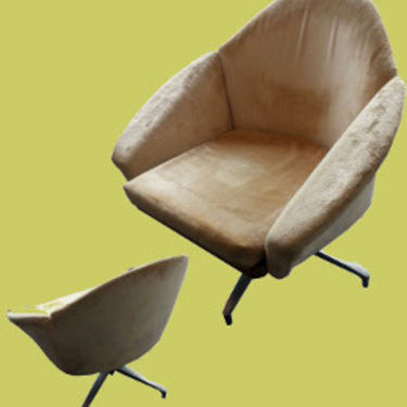 Danish Modern Swivel/Rocking Chair on Chrome Star-Base ~ $475<br />