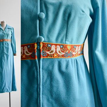1970s Long Blue Maxi Robe 