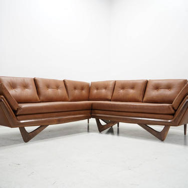 Mid Century Modern exposed trim sectional in the fashion of Adrian Pearsall 