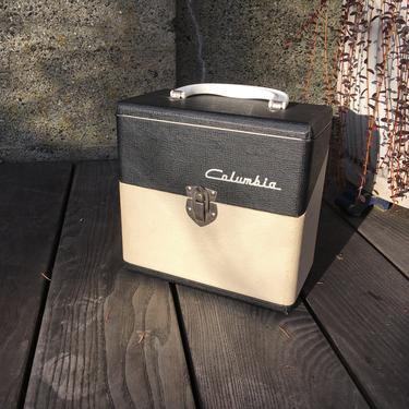 1950s Columbia 7&amp;quot; Singles 45rpm Record Case, Black and White Retro, Mint 