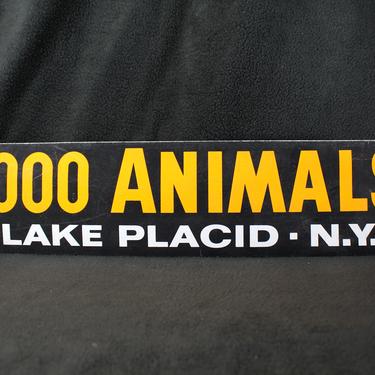 Vintage "1000 ANIMALS" Sign - From Lake Placid, NY - Vintage Cardboard Sign - Vintage House of 100 Animals - Animal Parks 