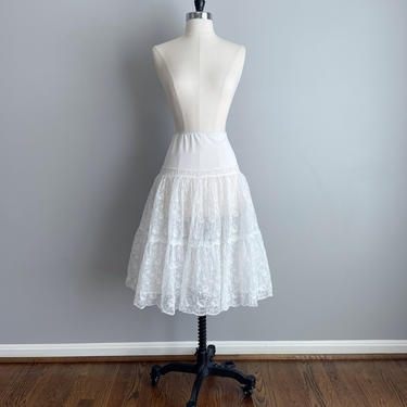 Vintage 50s White Crinoline Petticoat 