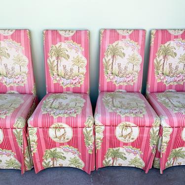 Pair of Pink Safari Chic Slipper Chairs