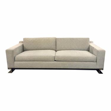 Caracole Modern Gray Quilted Edge Sofa