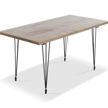 Handmade Natural Maple Table with Steel Hairpin Legs