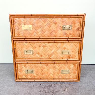 Woven Faux Bamboo Rattan Chest
