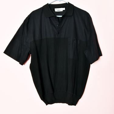 70's Vintage Mens Black St Croix Knits SHIRT Short Sleeve Pullover Golf Shirt XL, 1970's, 1980's, i.Magnin 