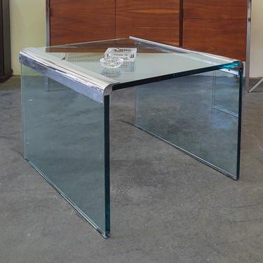 Pace Collection Chrome and Thick Glass End Table 