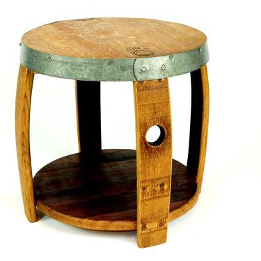 Wine Barrel Nightstand - Repurposed Furniture - Rustic End Tables 