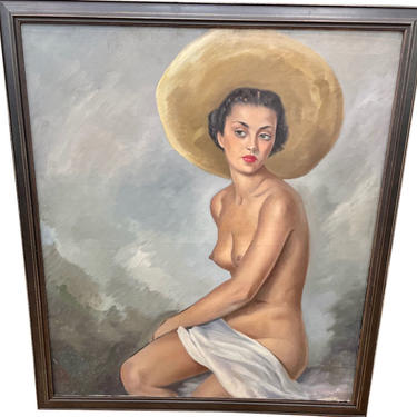 Original Art Deco Oil on Canvas South American Señorita 