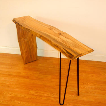 Live Edge Console Table / Sofa Table / Hairpin Legs / Mid Century Modern / Danish Modern / MCM / Modern Design / Wood and Steel 