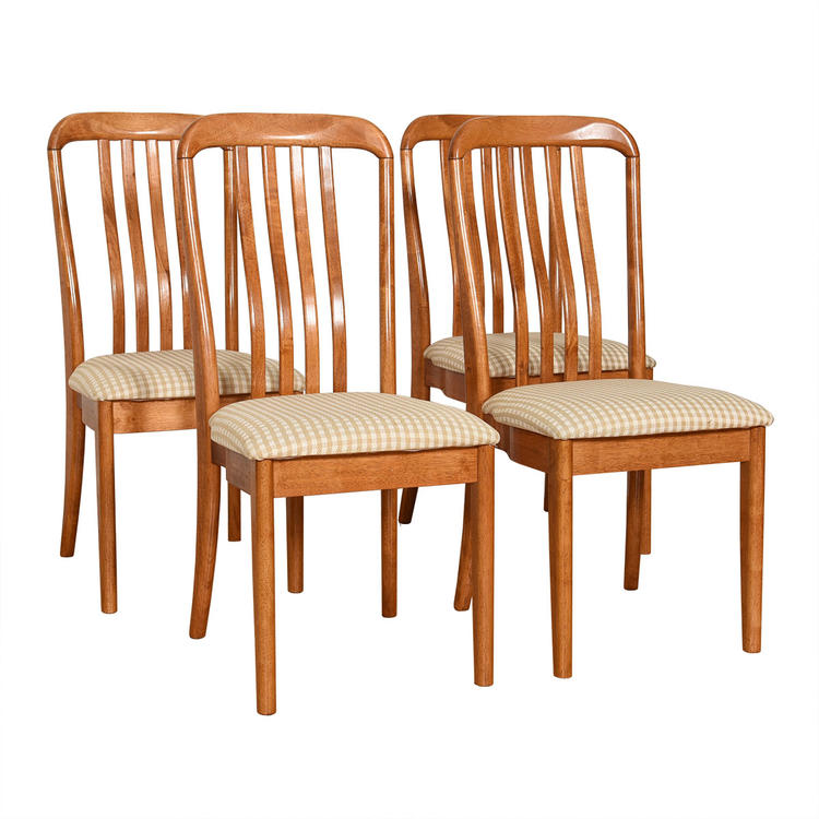 Set of 4 Danish &#8216;Heart-Shaped&#8217; Teak Slatted Dining Chairs