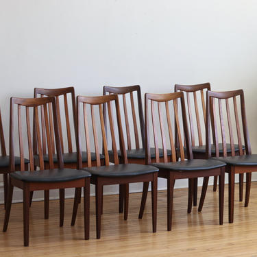 Set of 8 Mid Century Danish Modern Teak G-Plan Dining Chairs 