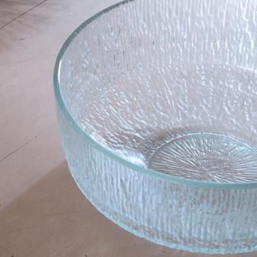 Littala Glass Salad Bowl Scandinavian Glass Bowl Indiana Glass Finnish Glassware Bowl Vintage Serving Textured Glass Serving Bowl 