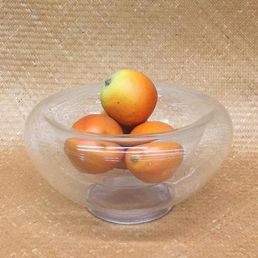 Vintage Glass Bowl Retro 1980s Fruit Bowl + Clear Glass with Interior Storage + Contemporary and Modern Kitchen Decor + Made in Poland 