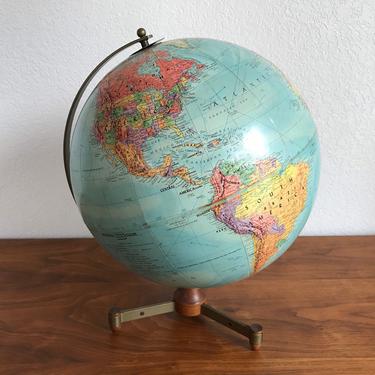 Vintage 1960's 12&quot; Replogle Stereo Relief Globe with Tripod  Base 