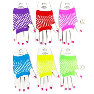 80s 90s RETRO style fishnet gloves, neon fishnet gloves, 90s fishnet gloves, short fingerless fishnet gloves, green, pink, neon yellow 