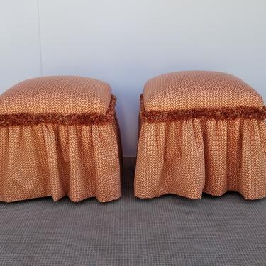 Vintage Upholstered  Stools A Pair . 