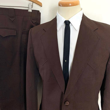 Vintage 1970s CIRCLE S 2pc WESTERN Suit ~ 38 Long ~ Jacket / Pants ~ Cowboy / Rockabilly 