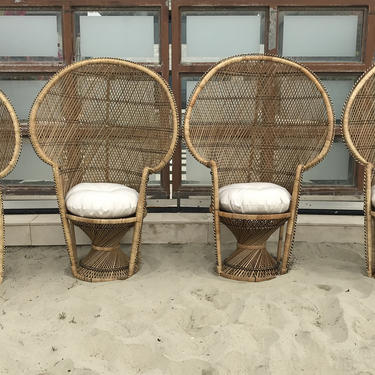 Peacock Chair Emmanuelle Bohemian Boho Chic Fan Rattan Armchair Chairs Chippendale Chinoiserie Bamboo Miami Mid Century Bentwood Wicker 