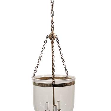 19th Century English 10.5 in. Clear Bell Jar Pendant Lantern