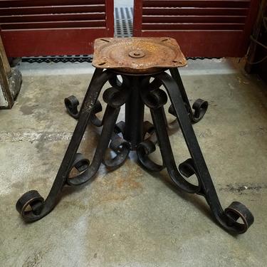 Vintage Wrought Iron Swivel Stand 23.5 x 14