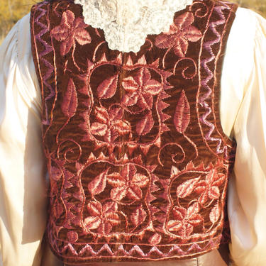 Vintage 60s 70s Velvet Embroidered Vest ~ Jimi Hendrix ~ Afghan Vest by InAFeverDream