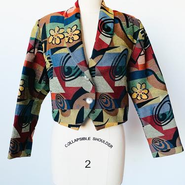 80s Art Class Cropped Blazer Jacket, sz. S