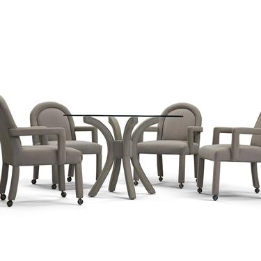 Dining table and 4 chairs in the style of Milo Baughman 
