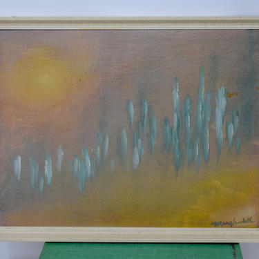 Signed Vintage Abstract Painting 