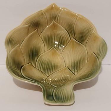 Vintage Ancora Pottery Hand Painted Decorative Artichoke Bowl Made in Italy 10&amp;quot; 