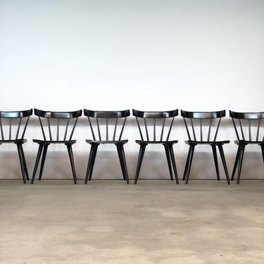 Paul McCobb 'Planner Group' Black Spindle Chairs Set (6) 