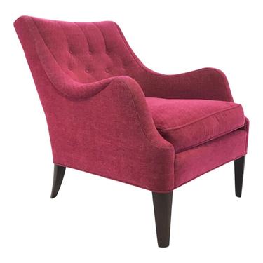Hickory Chair Modern Tufted Pink Chennile Lounge Chair