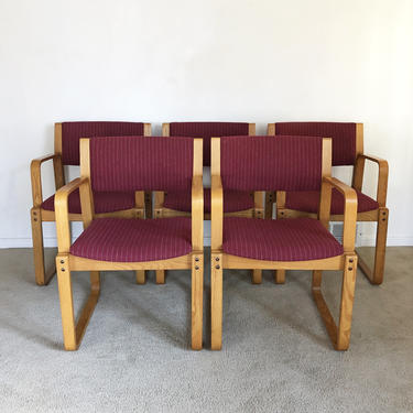 mid century Gunlocke arm chairs set of 5 