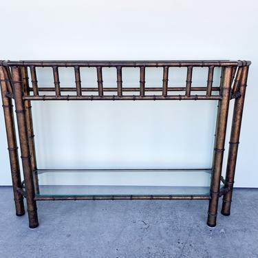 Faux Bamboo Metal Demilune