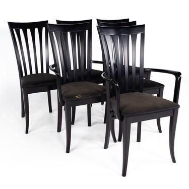 Sibau Italian Black High Back Dining Chairs, Set of 6 