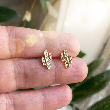 Tiny Cactus Studs - Cactus Earrings - Saguaro Cactus Earrings in Gold Filled or Sterling Silver - Boho Earrings - Arizona Cactus studs 