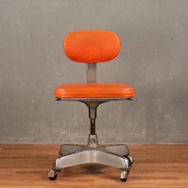 Cramer Orange Vinyl Rolling Desk Chair