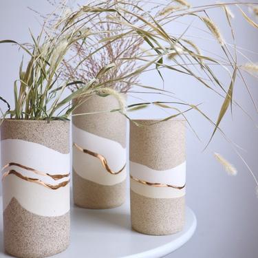 OLA Vase in two-toned white (pricing per single vase Including Shipping Fees, two size options) 