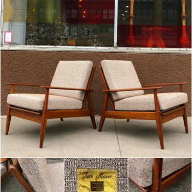 Authentic Mid-century Easy Chairs Fully Restored 