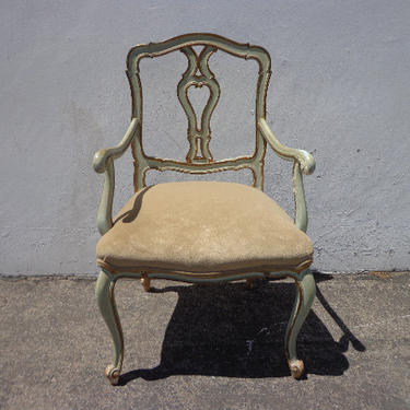 Armchair Vintage French Bergere Wood Chair Lounge Club Hollywood Regency Shabby Chic Seating Cottage Chic France Decor Wood Neoclassical 