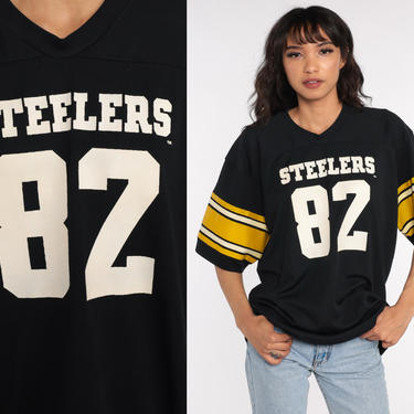 Pittsburgh Steelers Shirt 82 Football Jersey Tshirt 80s NFL Jersey Graphic T Shirt Tee Sports Vintage Black 1980s Extra Large xl 