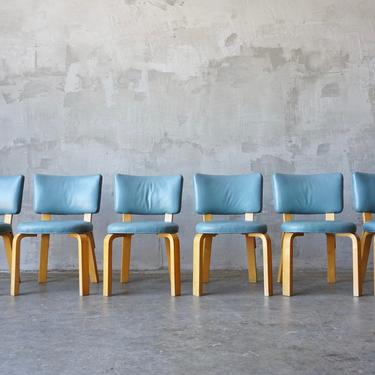 Set of 6 Alvar Aalto Leather no. 62 Chairs 