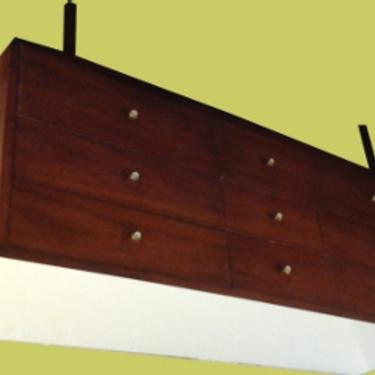 Mid Length 9-Drawer Walnut Dresser/Credenza with White Top ~ $595