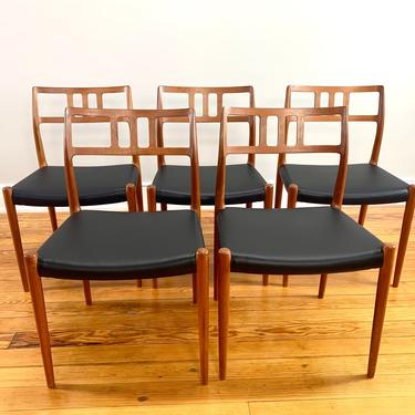 Set of Five J.L. Moller Model 79 Danish Modern Teak Dining Chairs 