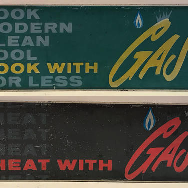 Original Double Sided Retro Vintage Metal Gas Sign 