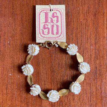 Vintage Rose and Leaf bracelet