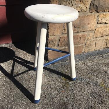 3 leg painted wood stool